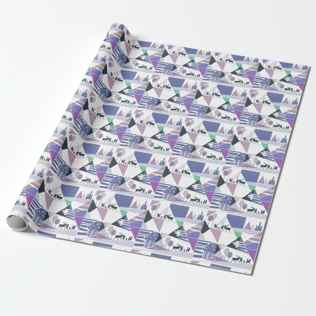 Frozen 2 | Seek the Truth Character Pattern Wrapping Paper (Unrolled)