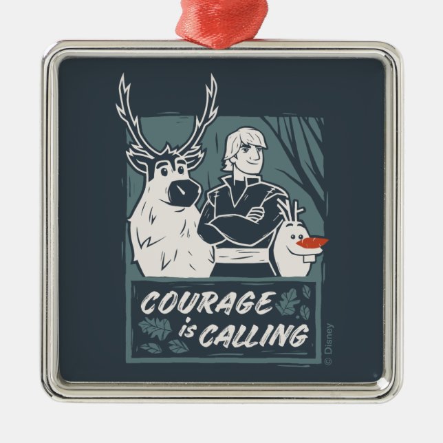 Frozen 2: Sven, Kristoff, & Olaf | Courage Metal Ornament (Front)