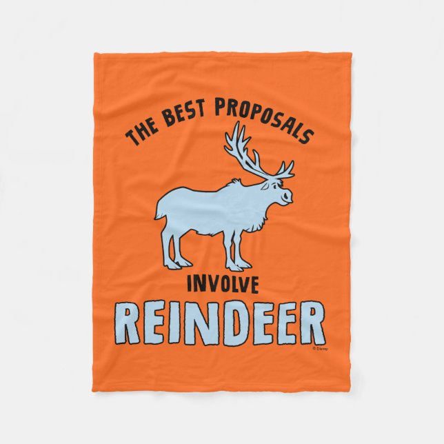 Frozen 2 | "The Best Proposals Involve Reindeer" Fleece Blanket (Front)