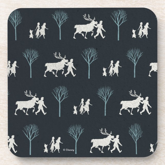 Frozen 2: Walking Through Birch Trees Pattern Coaster (Front)