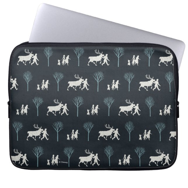 Frozen 2: Walking Through Birch Trees Pattern Laptop Sleeve (Front)