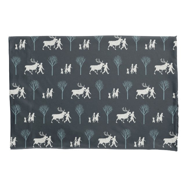 Frozen 2: Walking Through Birch Trees Pattern Pillowcase (Front)