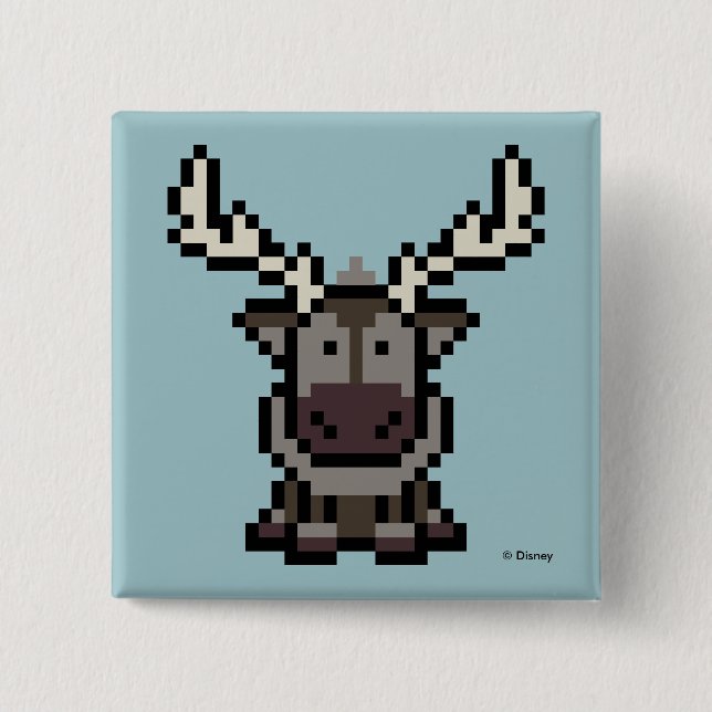 Frozen | 8-Bit Sven 2 Inch Square Button (Front)