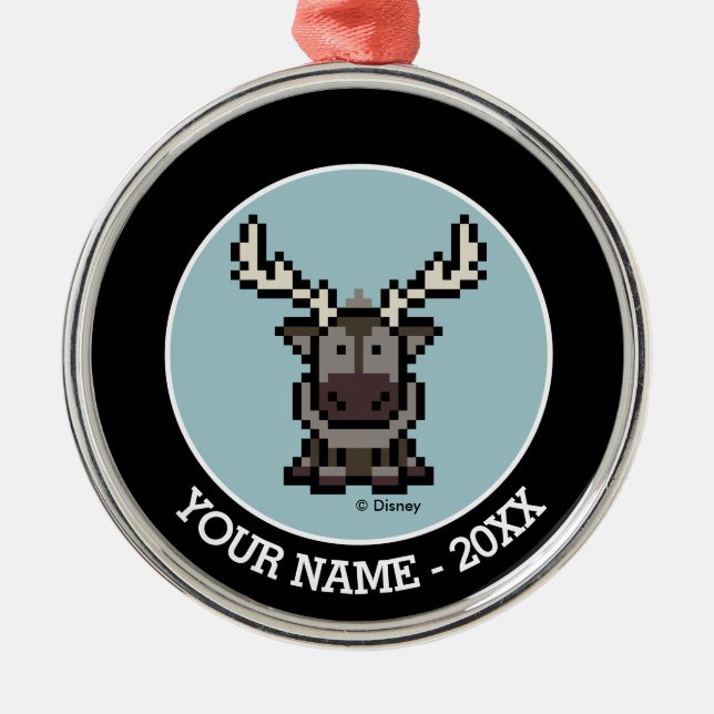 Frozen | 8-Bit Sven Add Your Name Metal Ornament (Front)