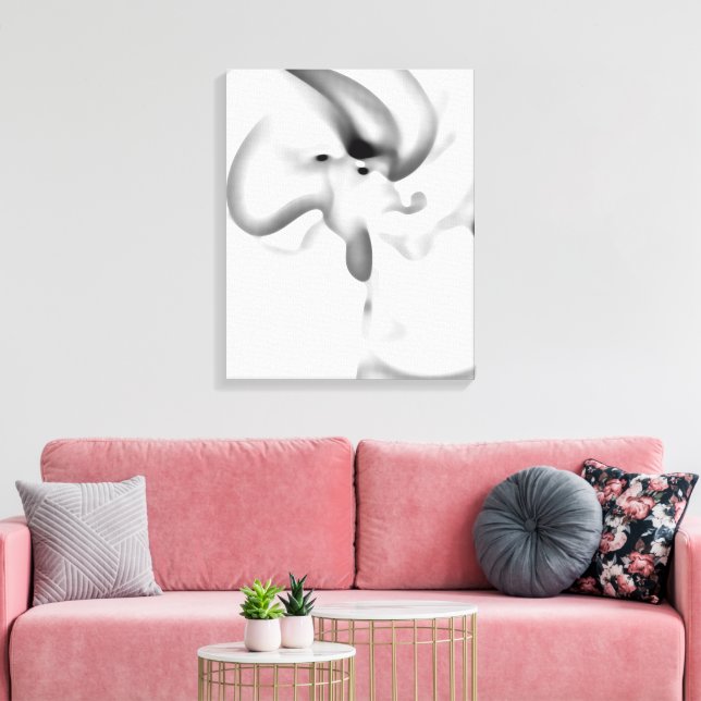 Frozen: Abstract Grey, White & Black Canvas Print (Insitu(LivingRoom))