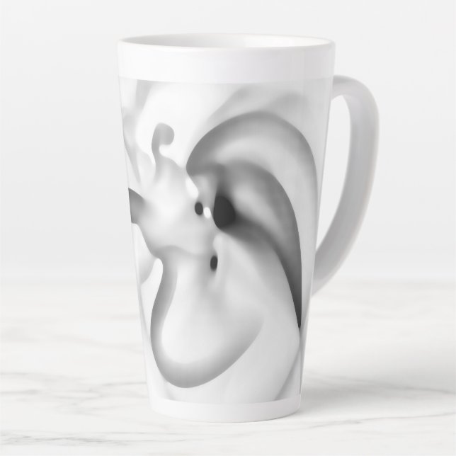 Frozen: Abstract Grey, White & Black Latte Mug (Right Angle)