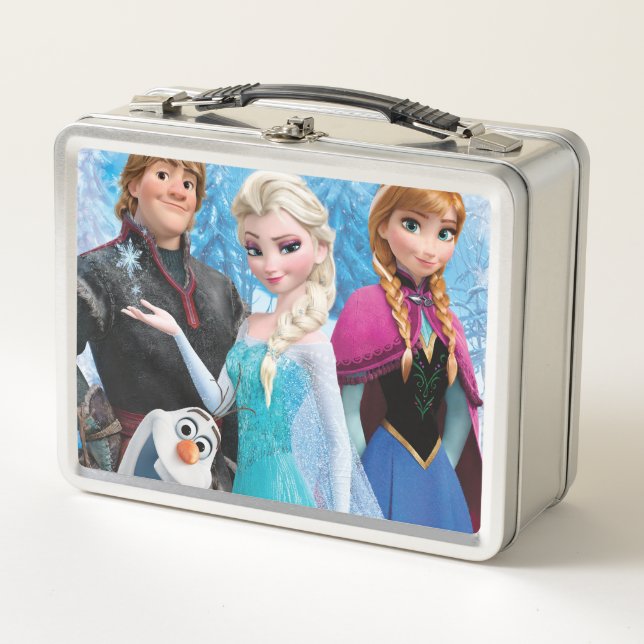 Frozen | Anna, Elsa, Kristoff and Ola Metal Lunch Box (Front)