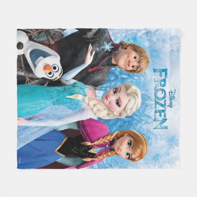 Frozen Anna, Elsa, Kristoff and Olaf Fleece Blanket Zazzle