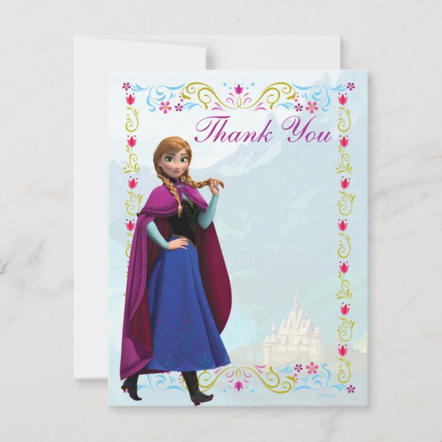 Frozen Anna Thank You Card (Front)