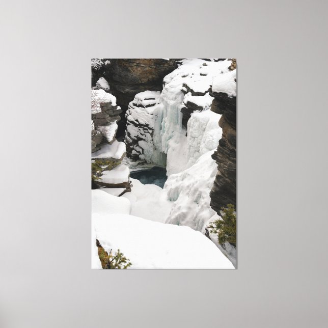 Frozen Athabasca Falls Canvas Print (Front)