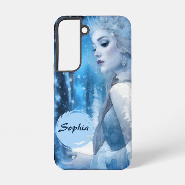 Frozen Beauty Snow Queen in Winter Wonderland Samsung Galaxy S22 Case (Back)
