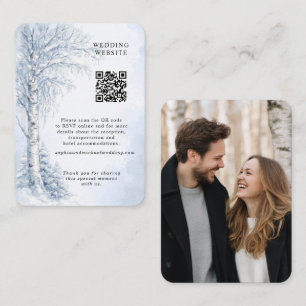 Frozen Birch Tree Wedding Enclosure Card