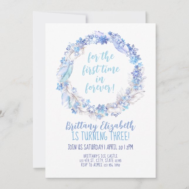 Frozen Birthday Invitation any Age Frozen Theme In (Devant)