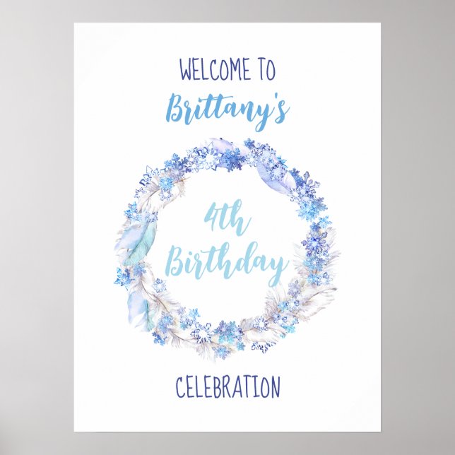 Frozen Birthday Welcome Poster (Front)