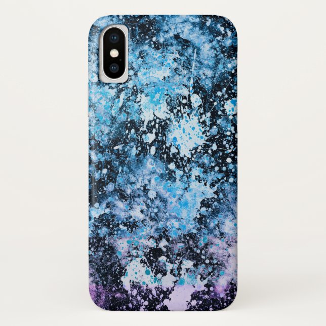Frozen - bleu abstrait iPhone X Coque (Dos)