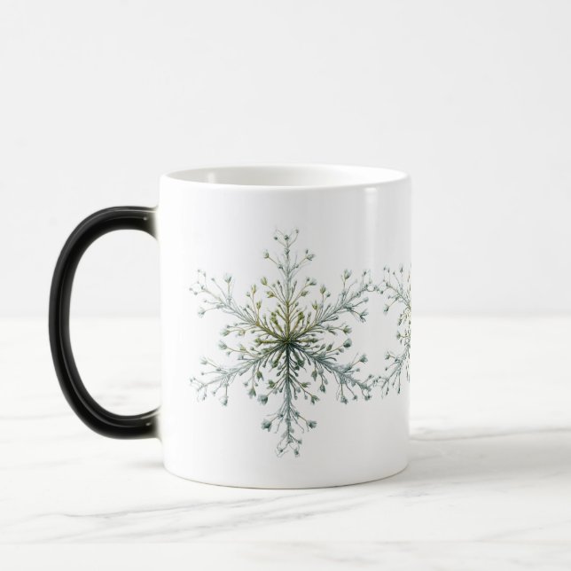 Frozen Bloom – Botanical Snowflake for Magic Mug (Left)