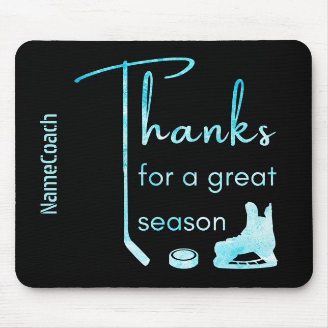 Frozen blue - Thanks Season hockey coach Mouse Pad (Front)