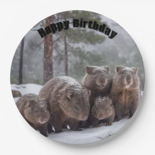 Frozen Burrow: Australian Wombat Family,  Paper Plate