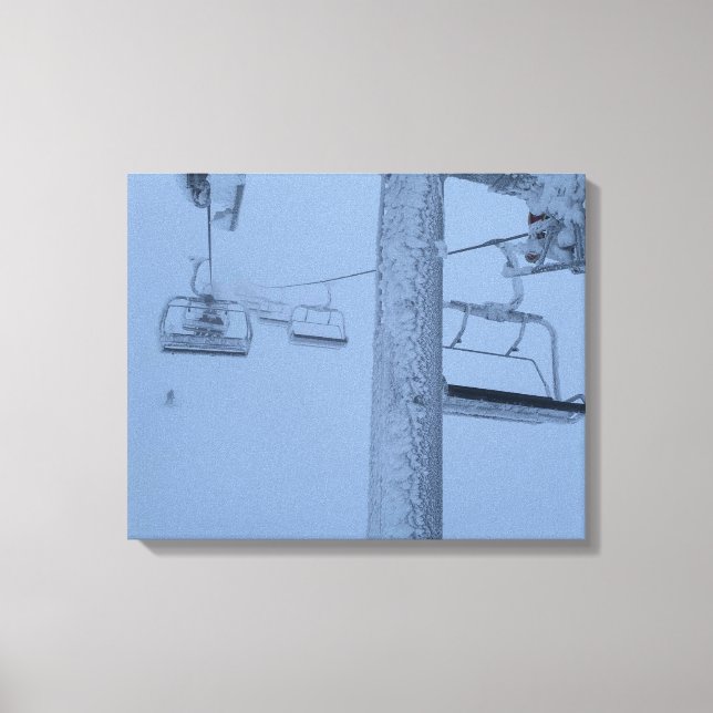 Frozen chair lift canvas print (Front)