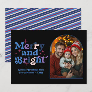 Frozen Cheeks Modern Retro Christmas Family Photo Holiday Card