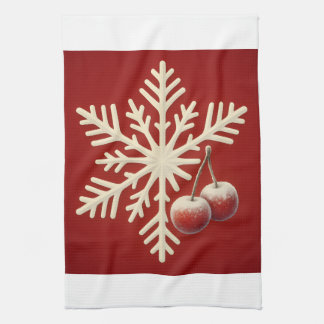 Frozen Cherry Snowflake – Winter Magic Design Kitchen Towel