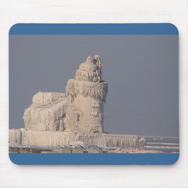 Frozen Cleveland Lighthouse Mouse Pad (Front)