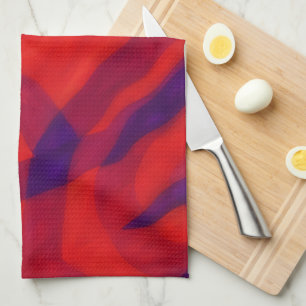 Frozen Coral Red Twist Abstract Art Towel