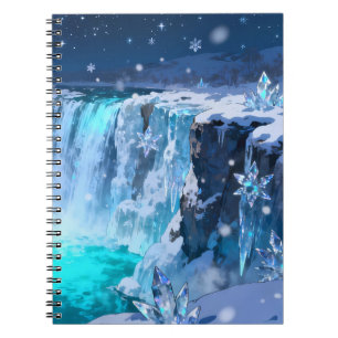 Frozen Crystal Falls Spiral Notebook
