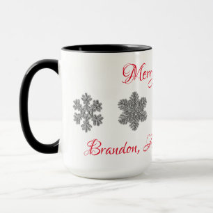 Frozen crystal frosty silver snowflakes  mug