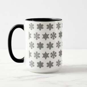 Frozen crystal frosty silver snowflakes  mug