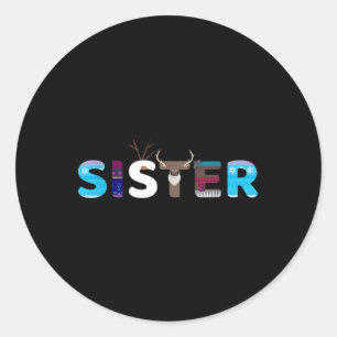 Frozen Dad And Mom Birthday Sister Family Party Sn Classic Round Sticker