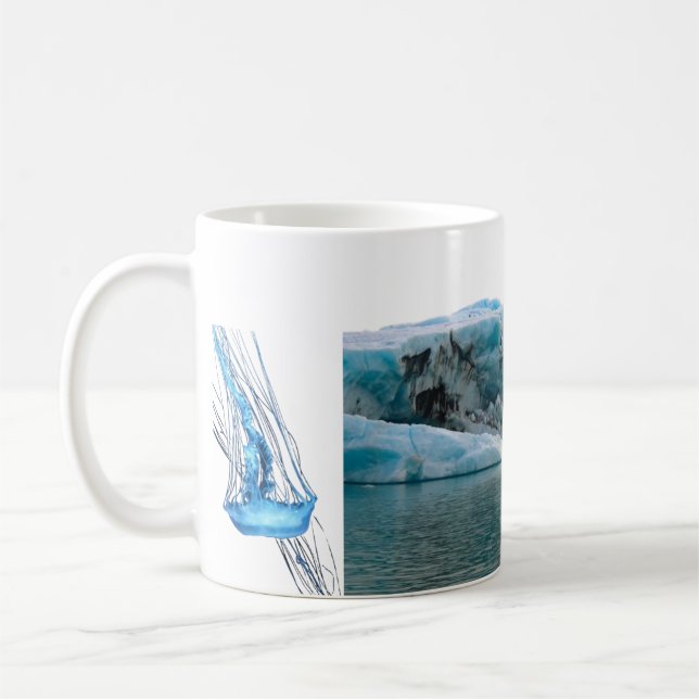 “Frozen Depths” Mug | Iceberg and Jellyfish Ocean  (Gauche)