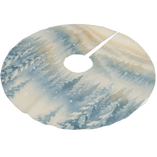 Frozen Dreams Snowy Landscape Brushed Polyester Tree Skirt