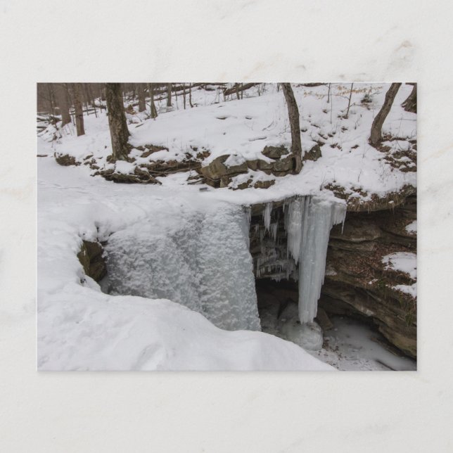 Frozen Dundee Falls in Winter, Ohio Postcard (Front)