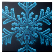 Frozen Elegance: Intricate Blue Snowflake Design