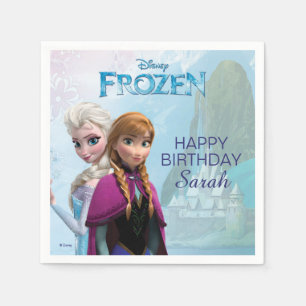 Frozen Elsa and Anna Birthday Napkin
