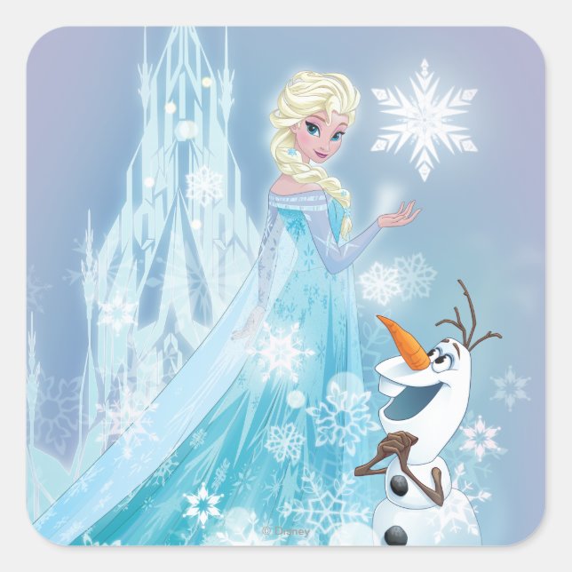 Frozen | Elsa and Olaf - Icy Glow Square Sticker (Front)