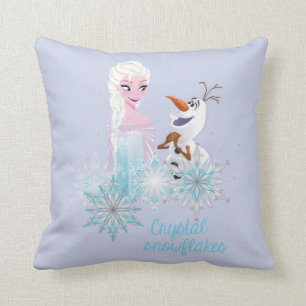 Frozen Elsa and Olaf Throw Pillow