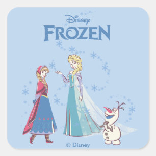 Frozen   Elsa, Anna & Olaf Square Sticker