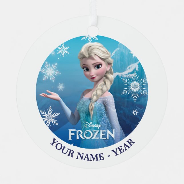Frozen | Elsa Over the Shoulder Smirk Metal Ornament (Front)