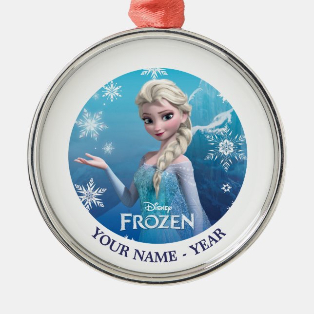 Frozen | Elsa Over the Shoulder Smirk Metal Ornament (Front)