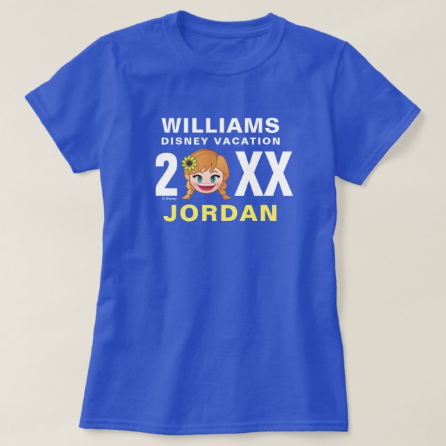 Frozen Emoji | Anna - Family Vacation T-Shirt (Design Front)