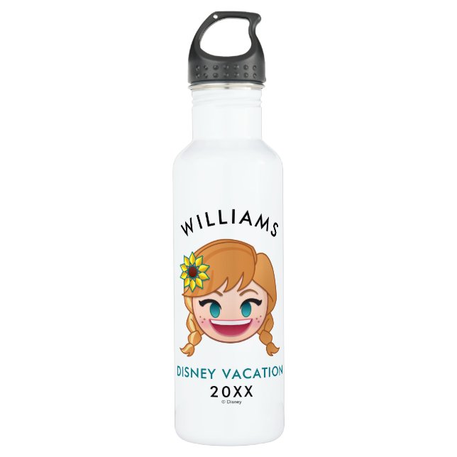 Frozen Emoji | Anna - Family Vacation & Year 710 Ml Water Bottle (Front)