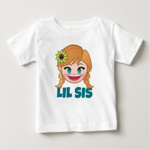 Frozen Emoji   Anna - Lil Sis Baby T-Shirt