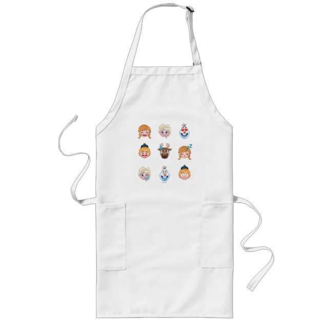 Frozen Emoji Characters Long Apron (Front)