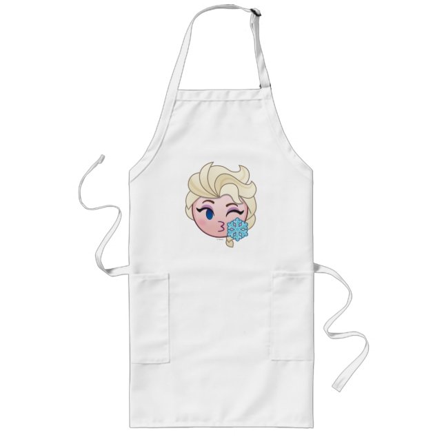 Frozen Emoji | Elsa Throwing a Kiss Long Apron (Front)