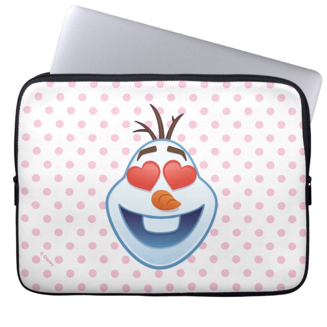 Frozen Emoji | Olaf with Heart-Shaped Eyes Laptop Sleeve (Front)