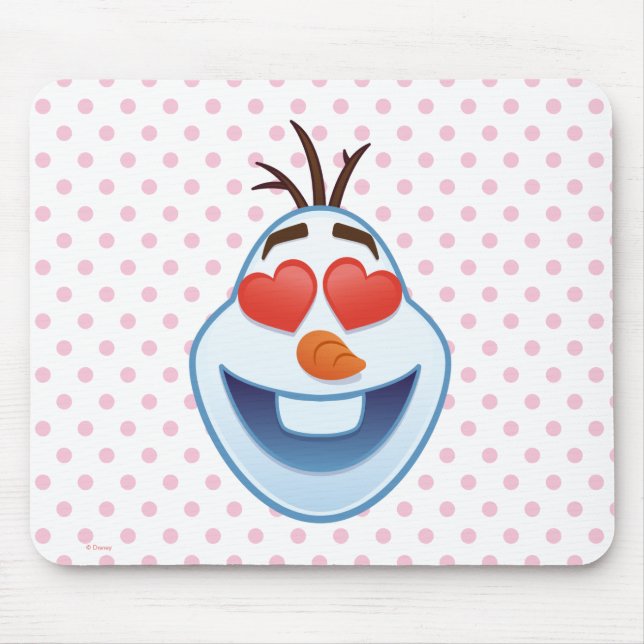 Frozen Emoji | Olaf with Heart-Shaped Eyes Mouse Pad (Front)
