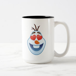 Frozen Emoji   Olaf with Heart-Shaped Eyes Two-Tone Coffee Mug