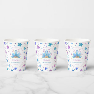 Frozen Fairy Tale Ice Princess Crown Birthday Paper Cups